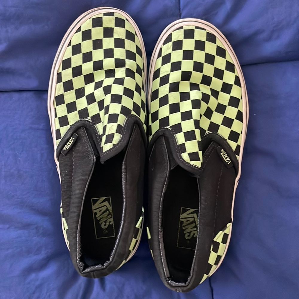 Vans checkerboard slip ons size 3 kids